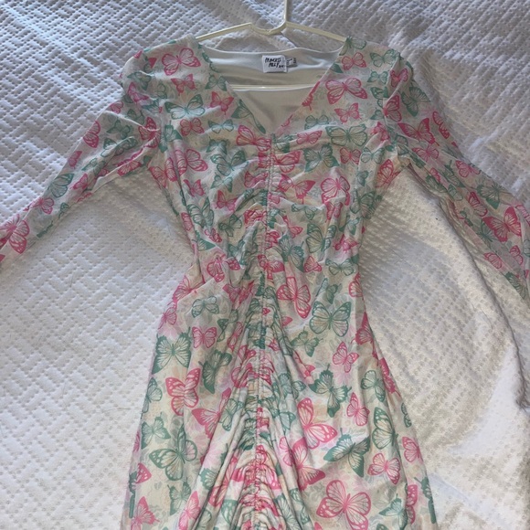 strapless open back dress Kenzie Mini Dress Green